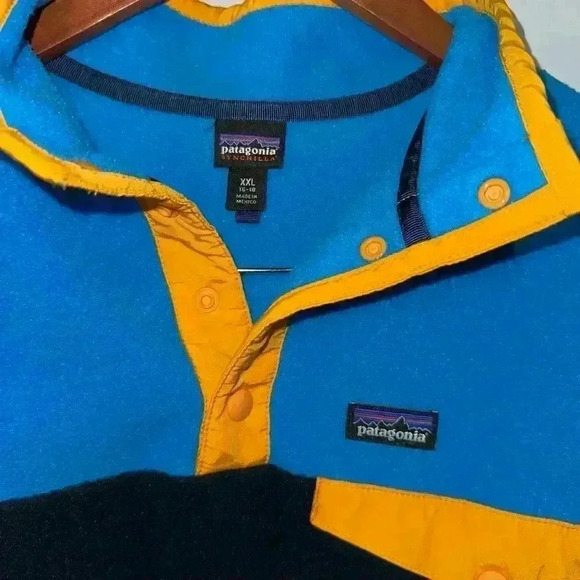 Patagonia Synchilla Fleece Pullover Blue Black XXL Youth - Picture 6 of 13